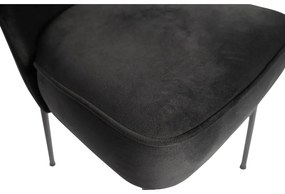 Scaune de dining negre 2 buc. din catifea Vogue – WOOOD