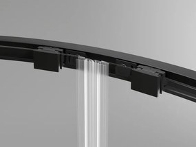 Mexen Exo cabină de duș semicirculară asimetrică de tip culisant 90 x 80 cm, transparent, negru - 8132-090-080-70-00