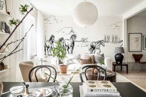 Fototapet, Horses Herd Grand, Black, Rebel Walls
