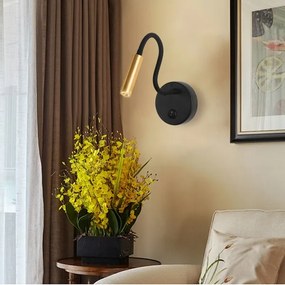 Lampă LED flexibilă de perete Brilagi MAYA LED/3W/230V 4000K negru/auriu