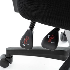 Scaun tip gaming din mesh negru, cu spatar rabatabil ergonomic OFF 434
