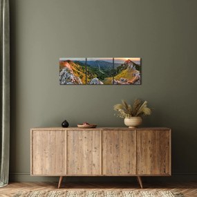 Tablou - Peisaj montan (cu ceas) (90x30 cm)