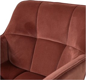 Fotoliu teracotă pivotant cu tapițerie din catifea Wibo – WOOOD