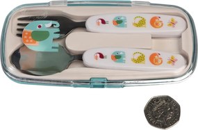 Tacâmuri pentru copii crem din oțel inoxidabil 2 buc. Wild Wonders – Rex London