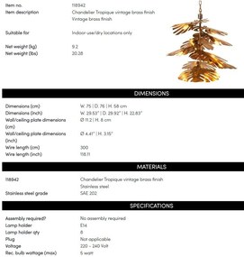 Candelabru LUX design frunze Tropique alama vintage