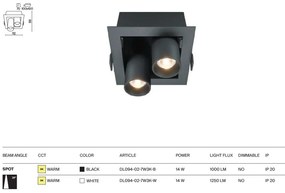 Spot LED incastrabil design tehnic Magnum 2 negru