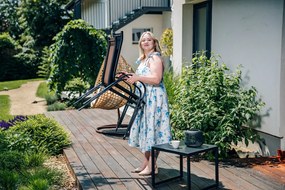 OFERTA Set 2 scaune de gradina TAVERNO gri/negru Clasa II