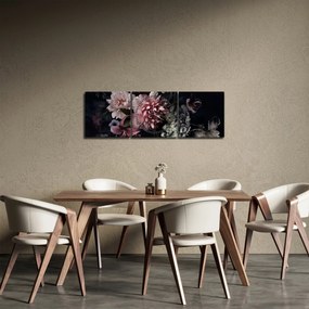 Tablou cu buchet (cu ceas) (90x30 cm)