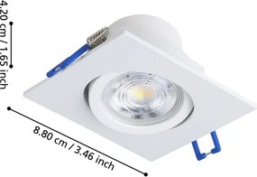 Eglo 902283 - Set de 3 spoturi LED SALICETO, reglabil, 4,8 W, 230 V, 8,8 x 8,8 cm, alb