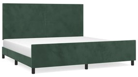 Cadru de pat cu tablie, verde inchis, 200x200 cm, catifea Verde inchis, 200 x 200 cm, Design simplu