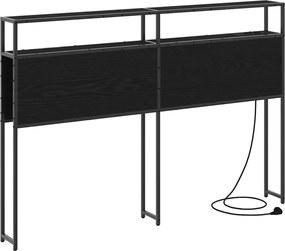 vidaXL Tăblie de depozitare cu raft Stejar negru 120 cm Lemn compozit