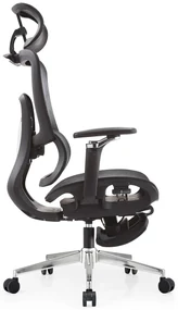 SYBERGO HUMAN PRO Scaun ergonomic, suport lombar, sezut translatie, cotiere 3D, suport picioare, Full Mesh, Negru