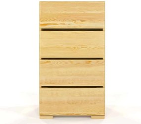 Comodă lemn masiv TerraCraft Pin 4 Sertare, 60 × 45 × 108 cm - Natural