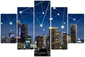 Tablou - Municipiul nocturn (150x105 cm)