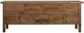 Comoda din lemn de pin reciclat, maro, Timber