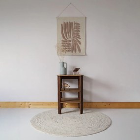 Covor crem reversibil, țesut manual, rotund din amestesc de lână ø 160 cm Neethu Avoine L – Nattiot