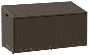 vidaXL Cutie de depozitare de grădină maro 110x50x58 cm polirattan