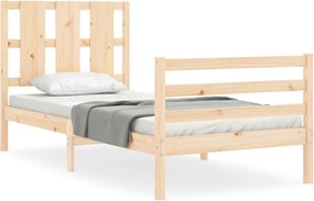 vidaXL Cadru de pat cu tăblie, 100x200 cm, lemn masiv
