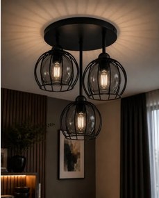 Lustră aplicată SOLO BLACK 3xE27/60W/230V d. 30 cm