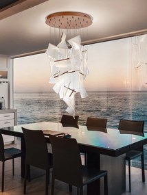 Lustra LED ultra-moderna design exclusivist 70cm Velos auriu roze SV-608428