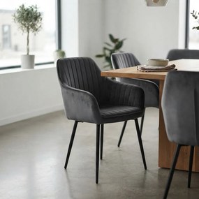 Fotoliu pentru cafenea din catifea BUC 259 gri