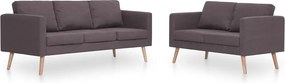 vidaXL Set de canapele, 2 piese, gri taupe, material textil