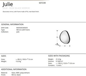 Oglinda decorativa moderna Julie negru
