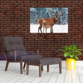 Tablou - Ceb și căprioare (90x60 cm)