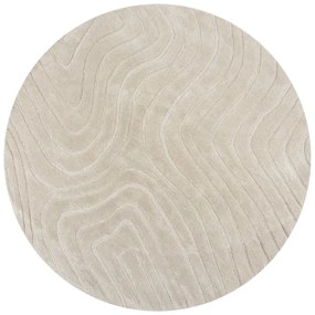 Covor crem țesut manual rotund din lână ø 160 cm Mesmerise Natural – Flair Rugs