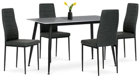 Set de masă Mramor cu blat ceramic și 4 scaune,negru