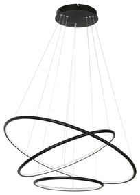 Lustra LED suspendata design modern ORION negru, 80cm