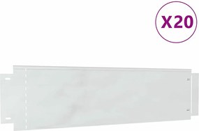 vidaXL Borduri pentru gazon 20 pcs Argintiu 100 x 25 x 0,07 cm