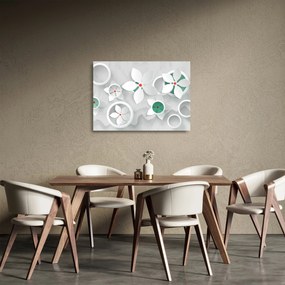 Tablou pe sticlă abstracției florale (70x50 cm)