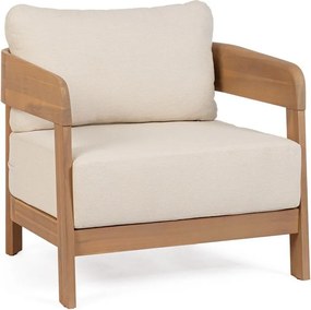 Fotoliu de grădină în culoare naturală din lemn masiv Pablo – Bizzotto