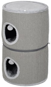PawHut Tour pentru pisici modular tonou zgâriat pisici cu fermoar separabil 3 nivele două mingi Ø 42 x 69H cm gri | Aosom Romania