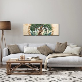 Tablou – Arborele vieții împletit (cu ceas) (90x30 cm)