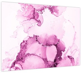 Tablou pe sticlă - Decor roz (70x50 cm)