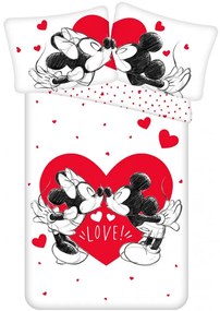 Disney Mickey Set de lenjerie de pat Minnie Love 140×200cm, 70×90 cm