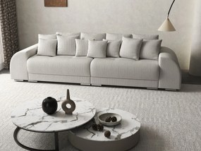 Canapea extensibilă dumonde cu 2 lăzi de depozitare si sezut confortabil din spuma high-density, Verona Zoom Cream 310x100 cm