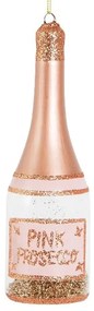 Ornament de Crăciun lucrat manual din sticlă ø 5 cm Pink Prosecco – Sass & Belle