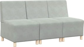 vidaXL Unitate Sofa Modulară Fără Brațe 3 pcs Gri deschis