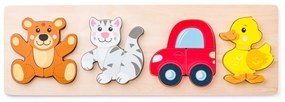 Woody Puzzle Baby pe carton, 4 motive