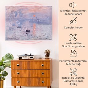 Klarstein Wonderwall Air Art Smart, încălzitor cu infraroșu, 80 x 60 cm, 500 W, aplicație, răsărit