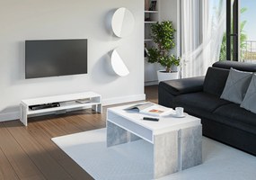 Masă TV Ramea (Alb + piatră). 1055245