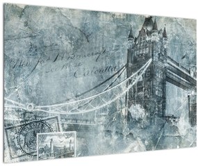 Tablou - Tower Bridge în tonuri reci (90x60 cm)