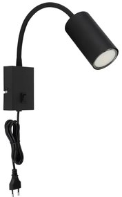 Lampă de perete flexibilă ROBBY 1xGU10/25W/230V neagră Globo 57911WB