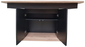 Masă de sufragerie Schultz (Stejar artisan + negru) (pentru 4-8 persoane). 1082838