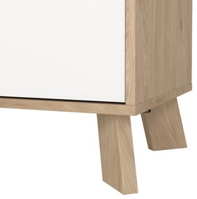 Comodă albă-în culoare naturală cu aspect de lemn de stejar 99x73x39 cm Ikast – Tvilum