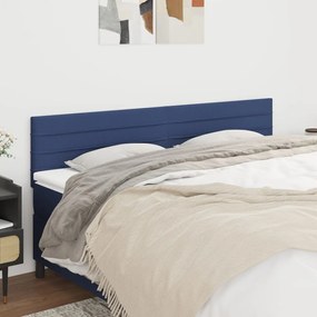 346164 vidaXL Tăblii de pat, 2 buc, albastru, 80x5x78/88 cm, textil