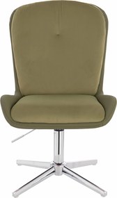 HR690CROSS Scaun Velvet&amp;soft Piele Pu Măsline/Khaki Bază Cromata